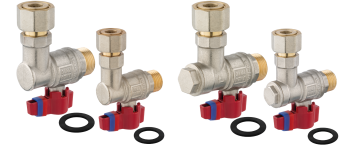 Set 4 robineti cu semiolandez 3/4 si 1/2  instalare centrala termica combi FERRO