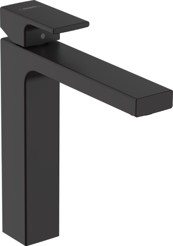 Baterie VERNIS SHAPE lavoar 190mm cu ventil, negru mat