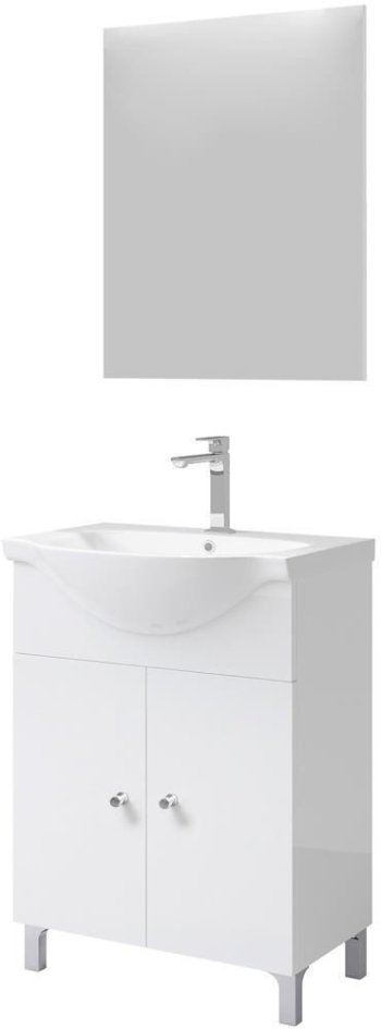 Mobilier de baie BEST 55cm (baza cu 2 usi si lavoar) + oglinda 52cm SaviniDue