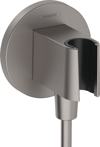 Conexiune + suport dus Hansgrohe FixFit S, crom negru periat