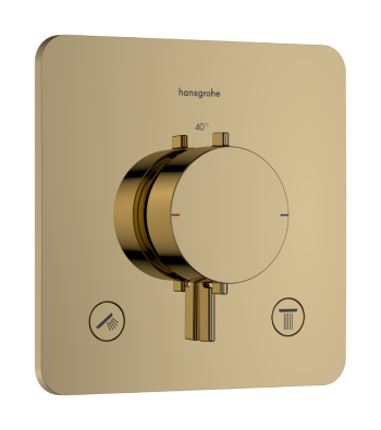 Baterie termostatica Hansgrohe Ecostat Comfort Q incastrat cu 2 funcții, auriu optic luctruit