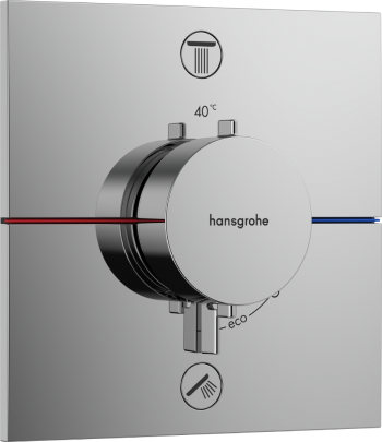 Baterie dus termostatata incastrata Hansgrohe, ShowerSelect Comfort, 2 iesiri, crom