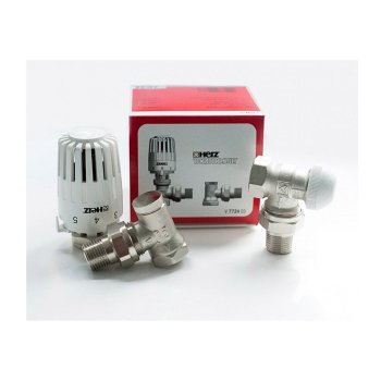 Set robinet tur-retur + cap termostatic 1/2 Hertz